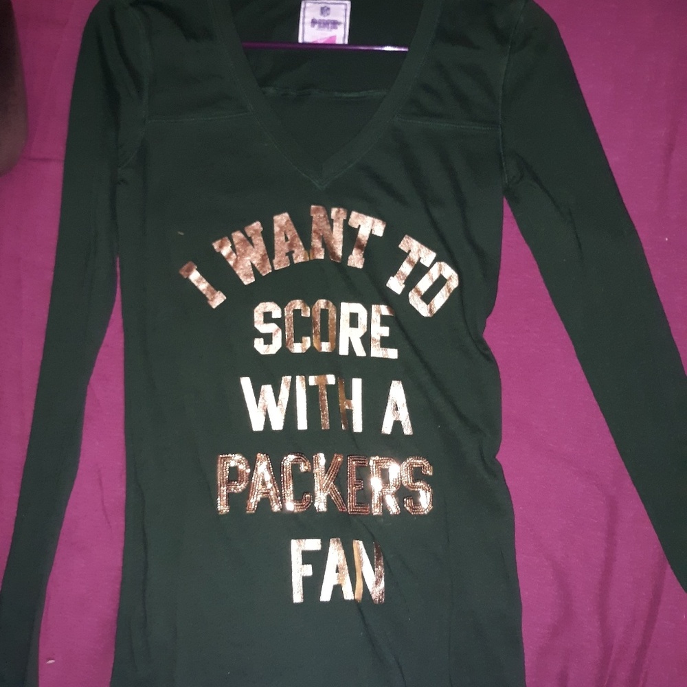 Victoria Secret pink Greenbay Packers bling top